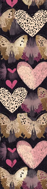 Free butterfly bookmarks of a butterfly with hearts in background